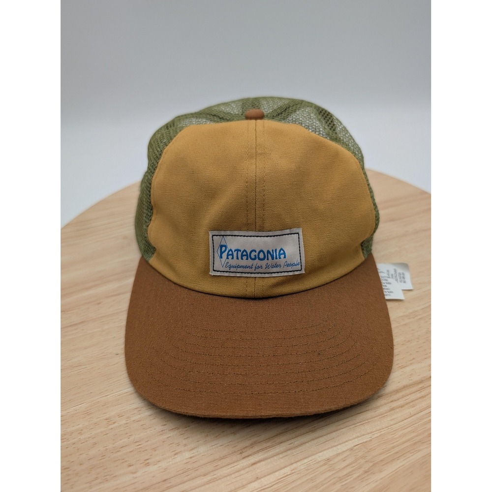Patagonia Hat Cap Snap Back Mens One Size Yellow Green Mesh Trucker Outdoor